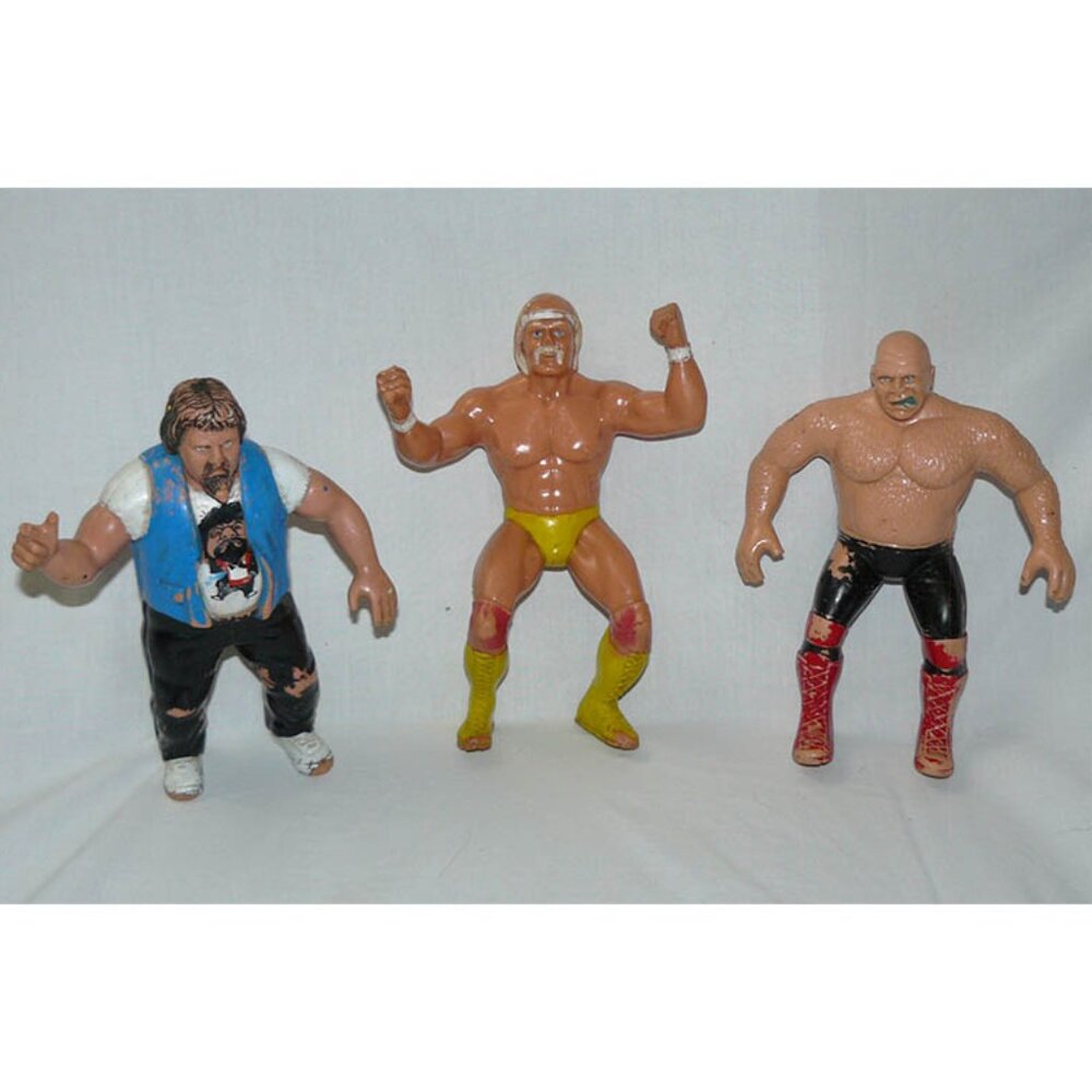 Lot 3 Titan Sports 1986 WWF WWE Wrestlers Animal Steele Hulk Hogan Lou Albano